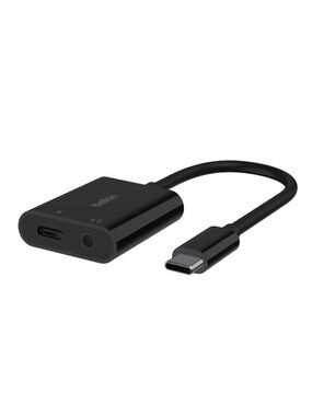 Belkin Rockstar™ 3.5mm Audio with USB-C Charge Adaptor - Black (new)